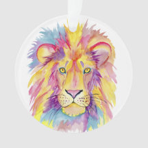 Colorful Watercolor Lion