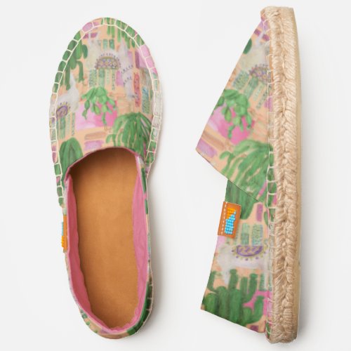 Colorful Watercolor Llama Pattern Espadrilles