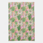Colorful Watercolor Llama Pattern Kitchen Towel