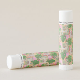 Colorful Watercolor Llama Pattern Lip Balm