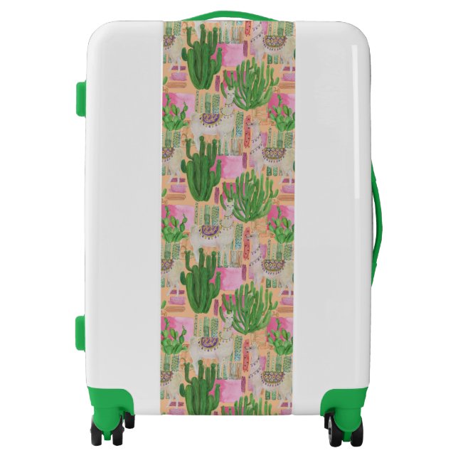 Colorful Watercolor Llama Pattern Luggage (Front)