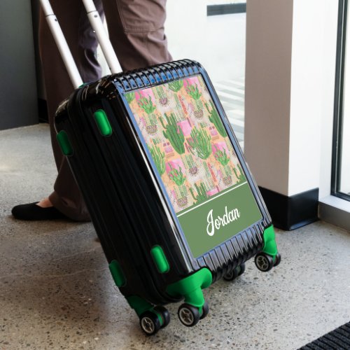 Colorful Watercolor Llama Pattern  Personalize Luggage