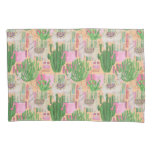 Colorful Watercolor Llama Pattern Pillow Case