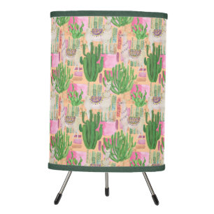 Colorful Watercolor Llama Pattern Tripod Lamp