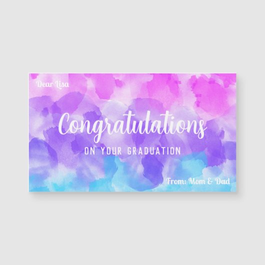 Colorful watercolor Magnetic Card (Front)