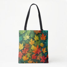 Colorful Watercolor Maple Leaves Tote Bag