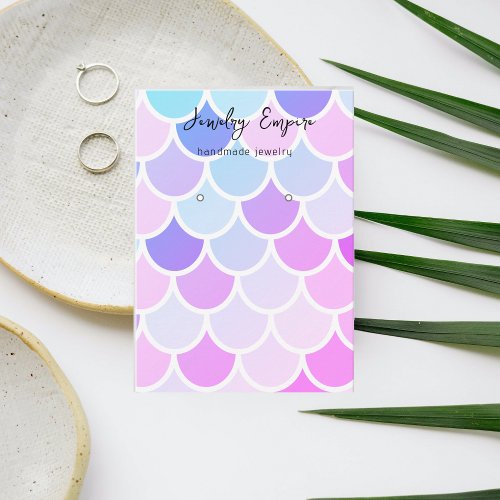 Colorful Watercolor Mermaid Earning Holder Business Card