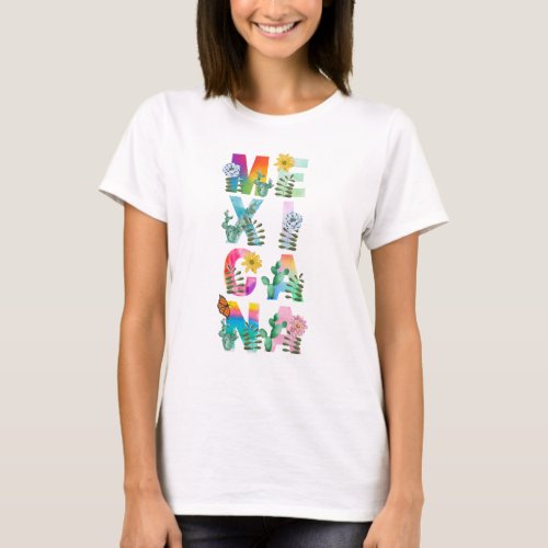 Colorful Watercolor Mexicana Female T_Shirt
