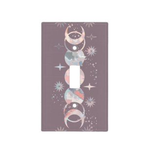 Colorful Watercolor Moons Light Switch Cover
