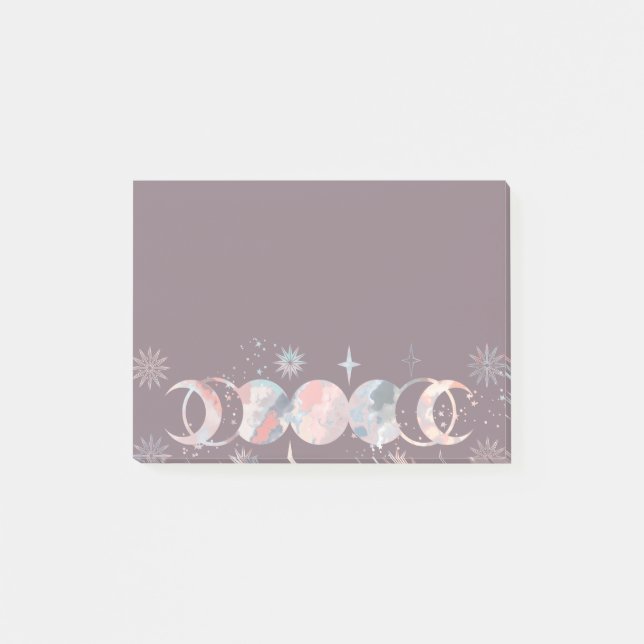 Colorful Watercolor Moons Post-it Notes (Front)