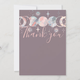 Colorful Watercolor Moons Thank You Card