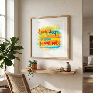 Colorful Watercolor Motivational Calligraphy Quote Photo Print