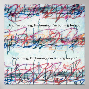 Colorful Watercolor Music Sheet Burning for you Poster