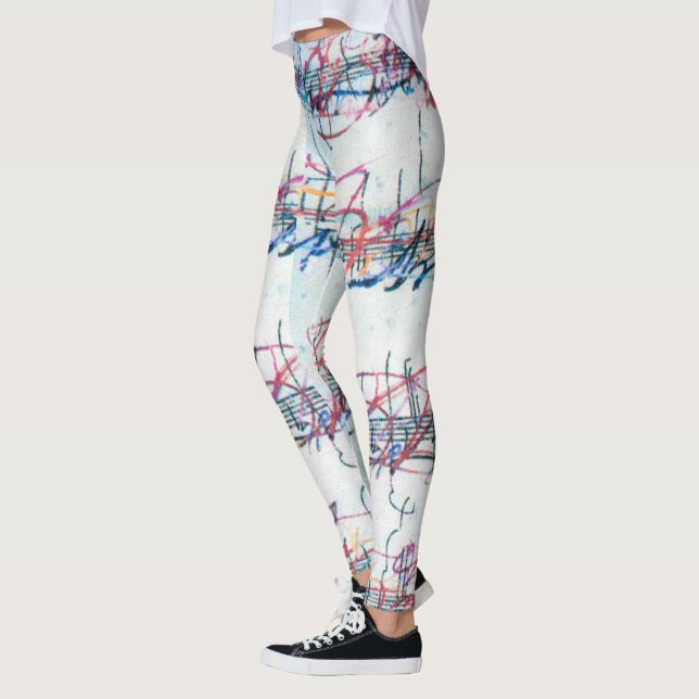 Colorful Watercolor music Sheet leggings (Left)