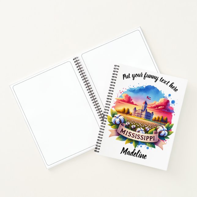 Colorful watercolor of Mississippi Notebook (Inside)