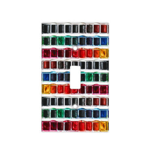 Colorful watercolor paint artist pallet light switch cover