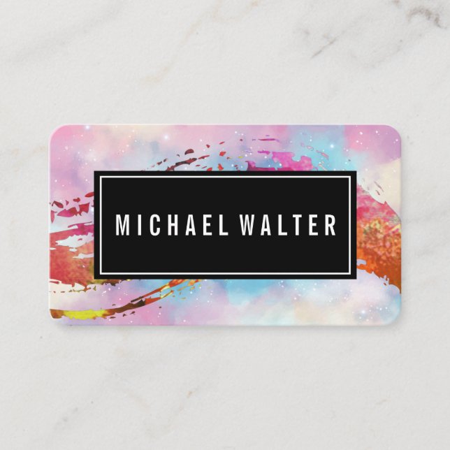 Colorful Watercolor Paint Brushed | Artistic  Business Card (Front)