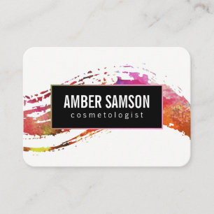Colorful Watercolor Paint Brushed Business Card