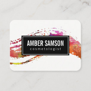 Colorful Watercolor Paint Brushed Business Card