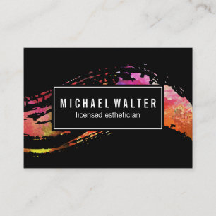 Colorful Watercolor Paint Brushed Business Card