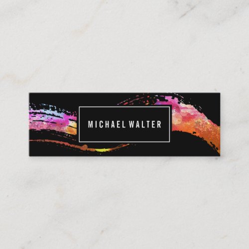 Colorful Watercolor Paint Brushed Mini Business Card