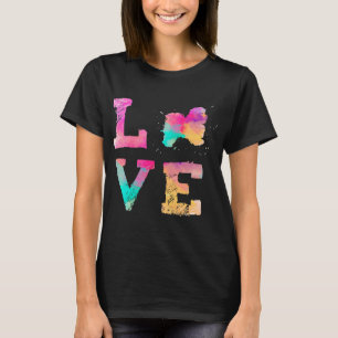 Colorful Watercolor Paint Havanese Short Cut Dog T-Shirt