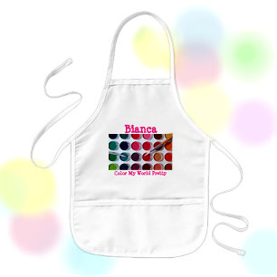 Colorful Watercolor Paint Palette Kids' Apron