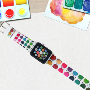 Colorful Watercolor Paint Pallet  Apple Watch Band