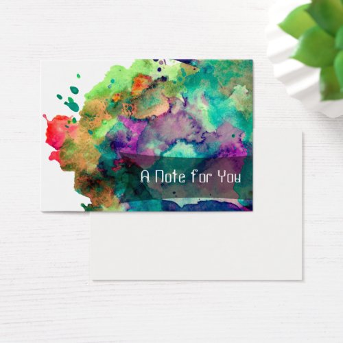 Colorful Watercolor Paint Splatter Notes Blank