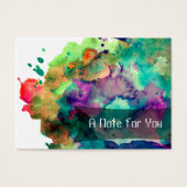 Colorful Watercolor Paint Splatter Notes, Blank (Front)