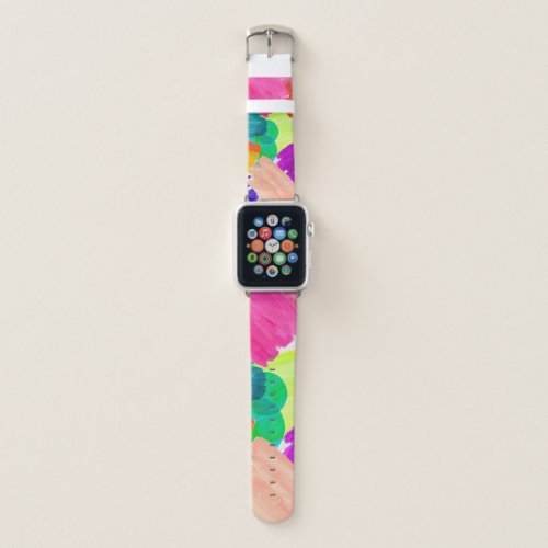 Colorful Watercolor Paint Swatches Abstract Art Apple Watch Band