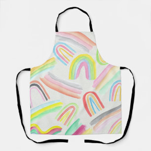 Colorful Watercolor Paint Swatches Abstract Art Apron