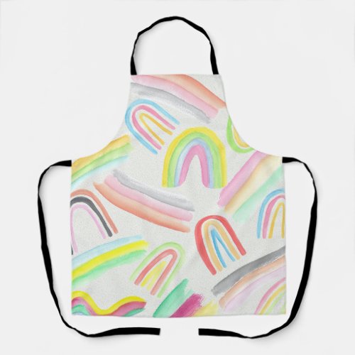 Colorful Watercolor Paint Swatches Abstract Art Apron