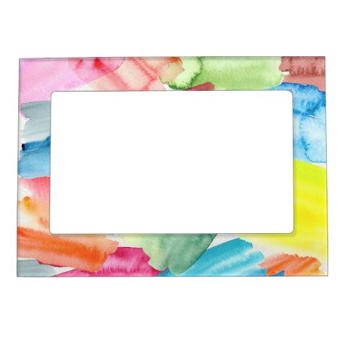 Colorful Watercolor Paint Swatches Abstract Art Magnetic Frame