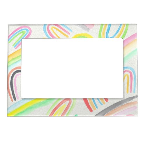 Colorful Watercolor Paint Swatches Abstract Art Magnetic Frame