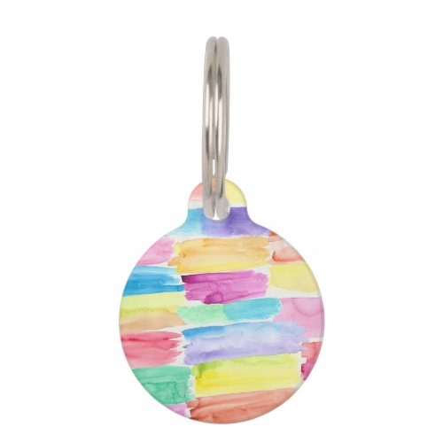 Colorful Watercolor Paint Swatches Abstract Art Pet ID Tag