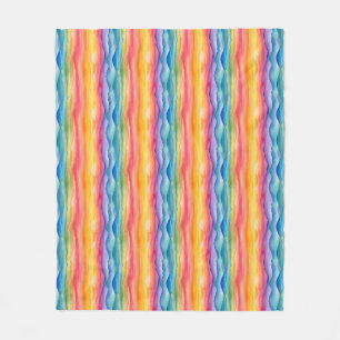 Colorful Watercolor Painting of Mountains Fleece Blanket