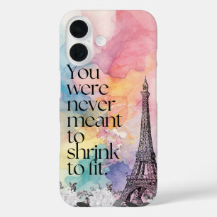 Colorful Watercolor Paris Eiffel Tower Quote Art iPhone 16 Case