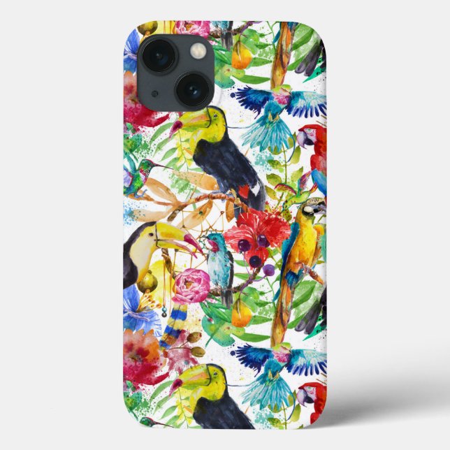 Colorful Watercolor Parrots Case-Mate iPhone Case (Back)