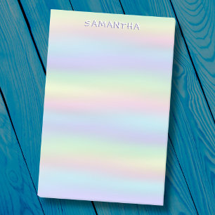 Colorful watercolor pastel gradient custom name post-it notes