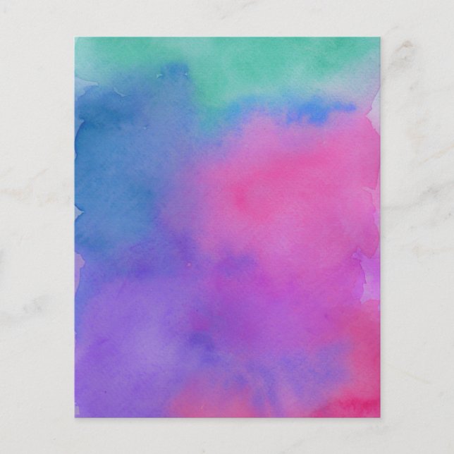 Colorful Watercolor Pattern craft scrapbook paper (Front)