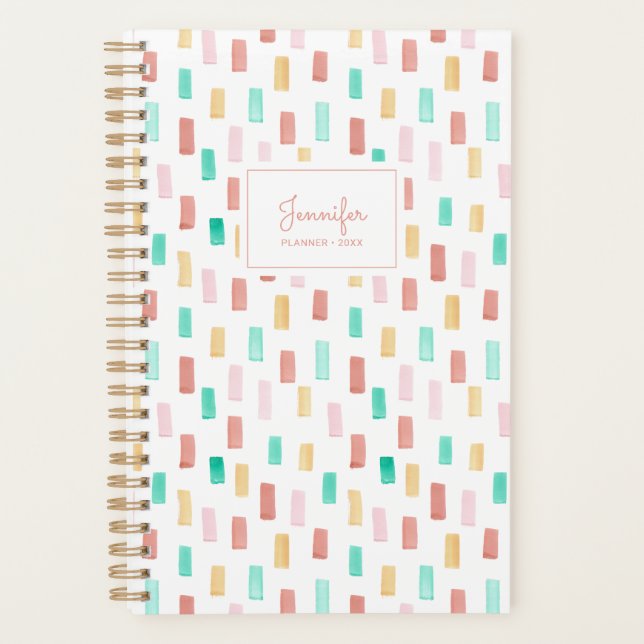 Colorful Watercolor Pattern Planner (Front)