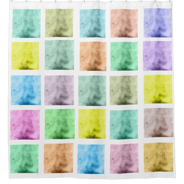 Colorful Watercolor Pattern Shower CurtainC Shower Curtain (Front)
