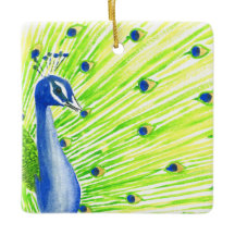 Colorful Watercolor Peacock