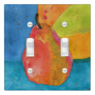 Colorful Watercolor Pear Light Switch Cover