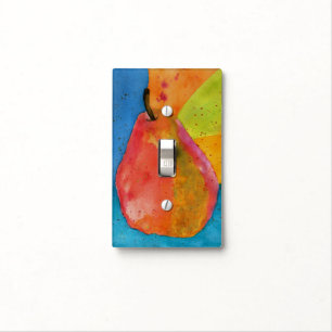 Colorful Watercolor Pear Light Switch Cover