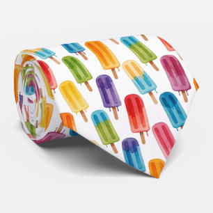 Colorful Watercolor Popsicle Pattern Neck Tie