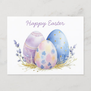 Colorful watercolor Postcard with spring flowers