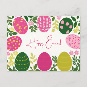 Colorful watercolor Postcard with spring flowers