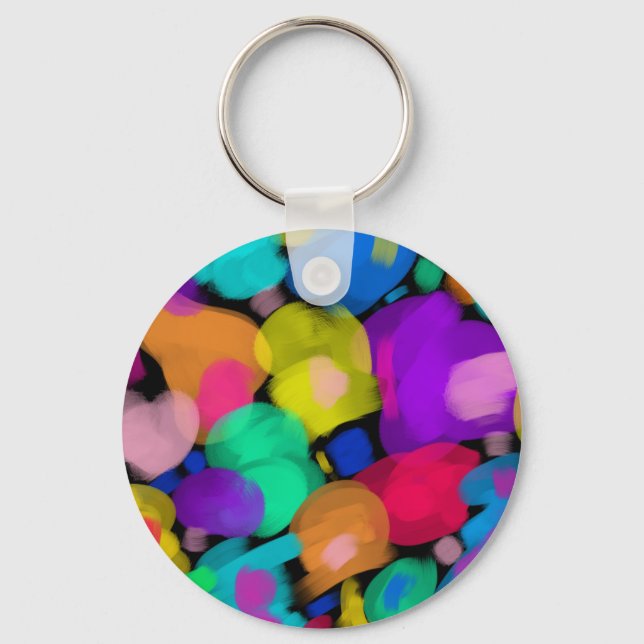 Colorful watercolor print keychain (Front)